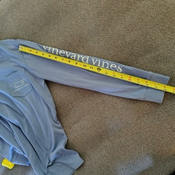 2 Vineyard Vines Boys S 8-10 Long Sleeve Tees - Mint and Sky Blue Logo Pockets - Picture 10 of 14